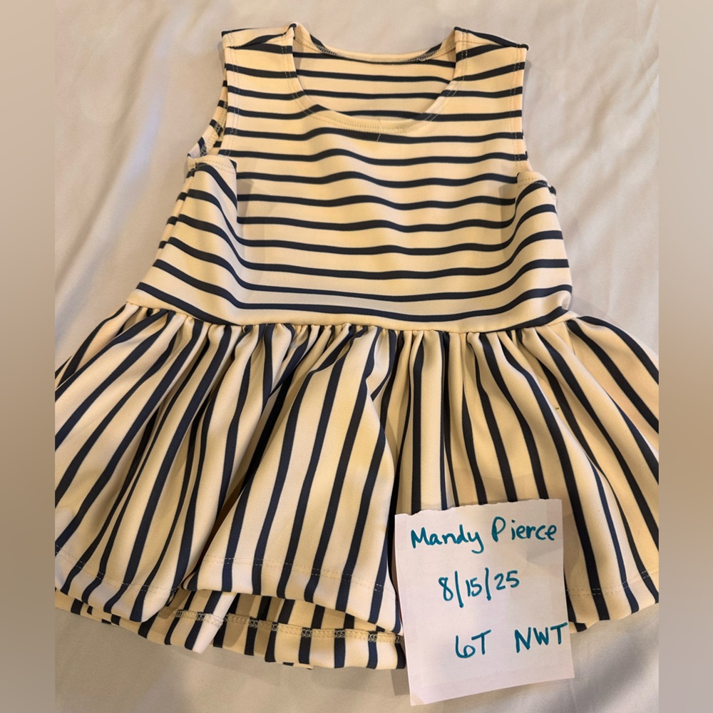 6T NWT Little Road Co. Navy Striped Sleeveless Top